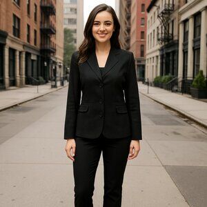 Notations Black Button down Blazer with silver buckle accents Size 1X